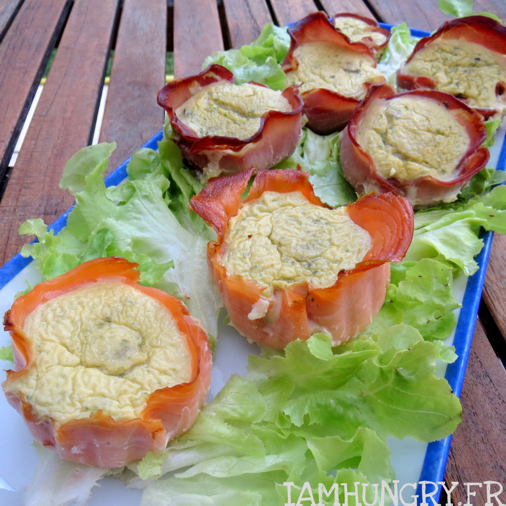 Timbales de courgette en robes de jambon et saumon IAMHUNGRY