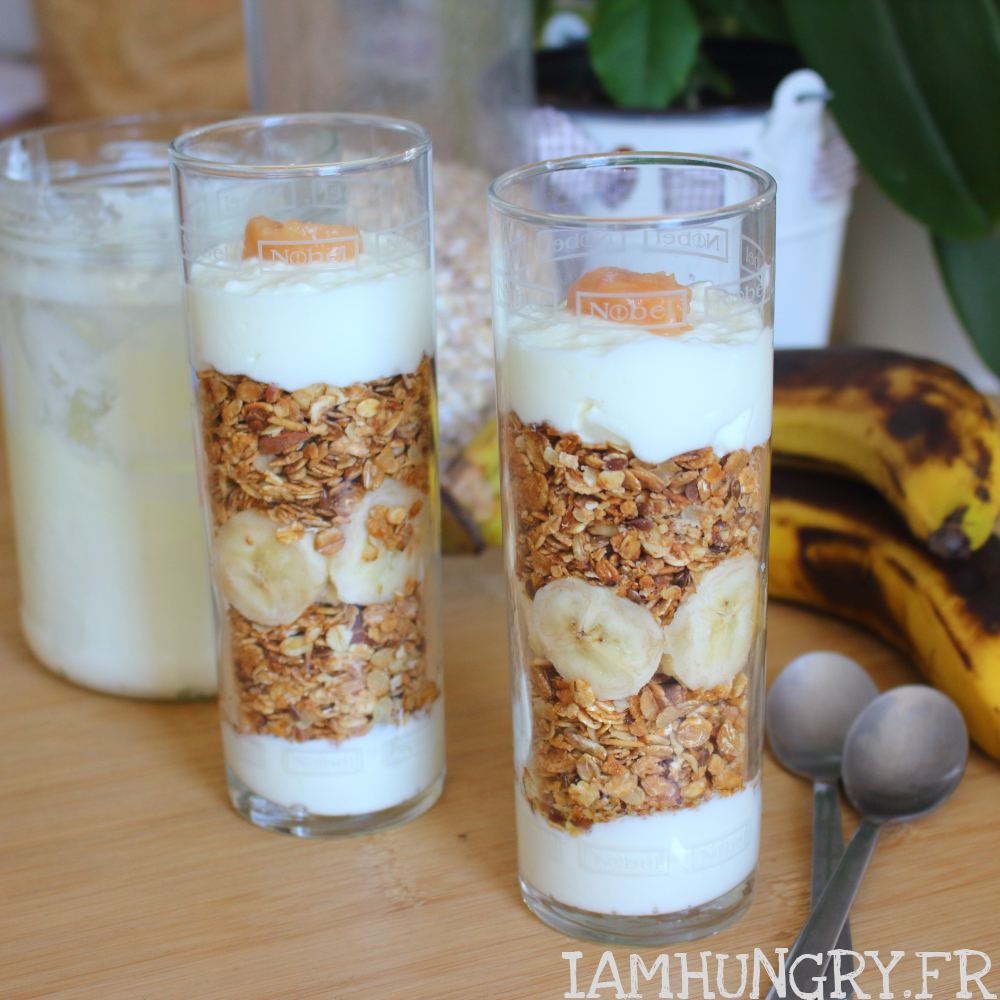 Verrine de muesli banane caramel IAMHUNGRY
