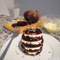 Millefeuille betterave che%cc%80vre frais