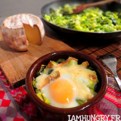 Oeuf cocotte aux poireaux et tme de chevre