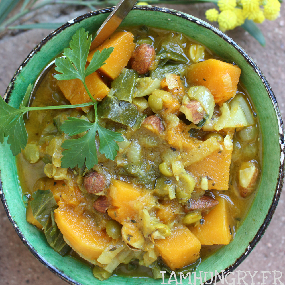 Dahl de courge aux pois cassés et à l'amande- IAMHUNGRY