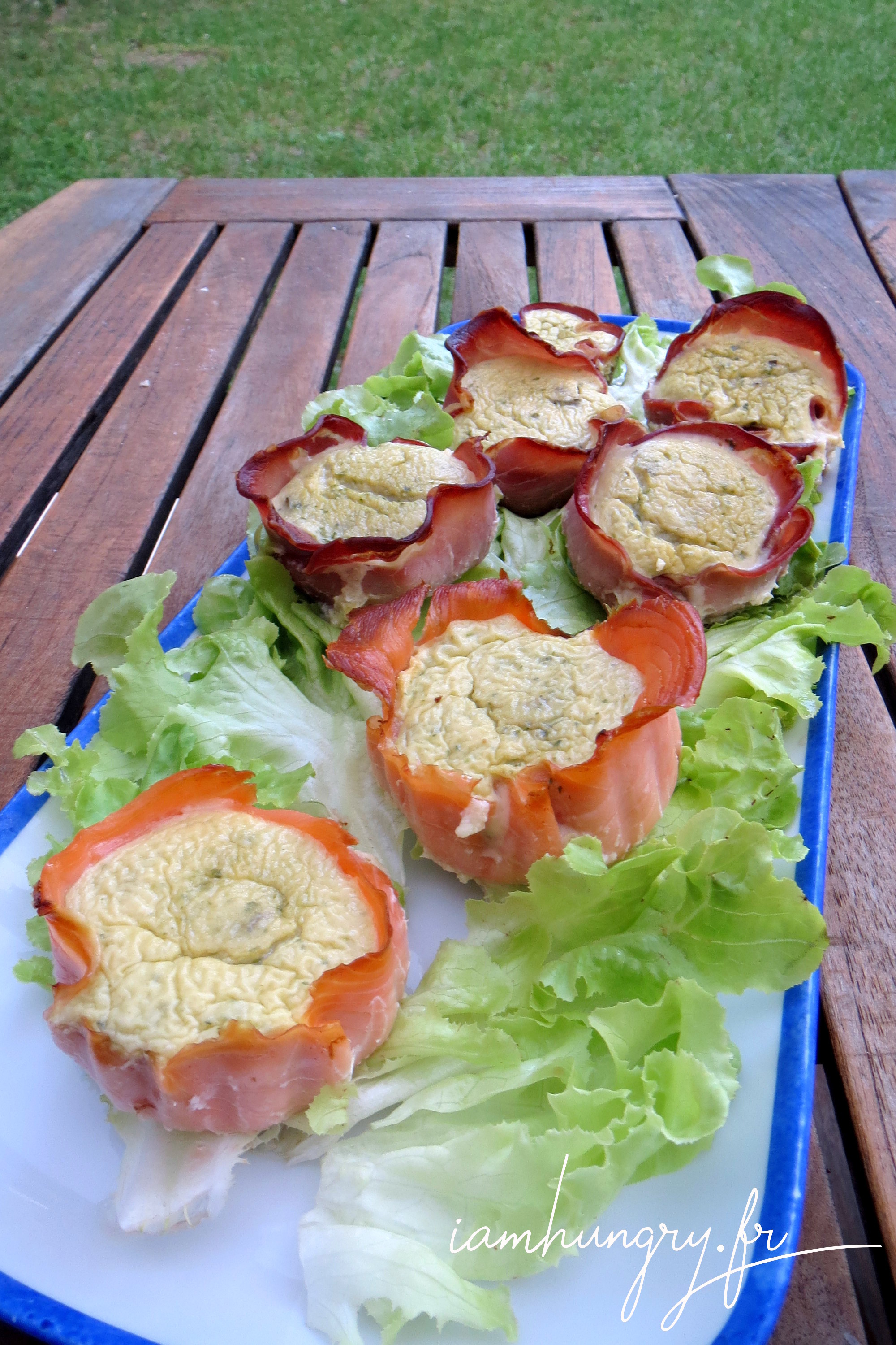 Timbales de courgette en robes de jambon et saumon IAMHUNGRY